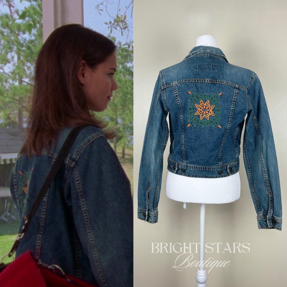 Rare Embroidered Denim Jacket ASO Joey Potter Dawsons Creek Vintage Casual